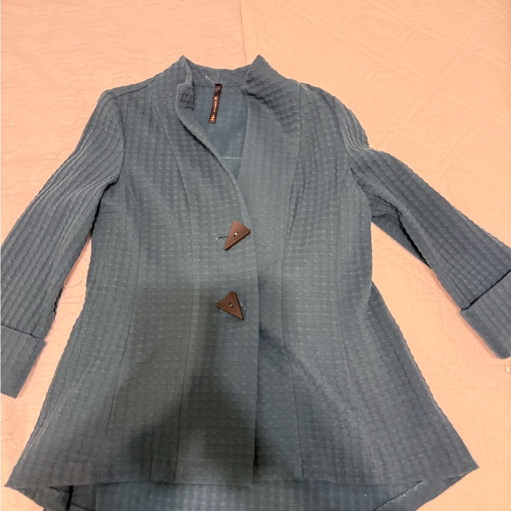IC COLLECTION Textured Teal Women's Blazer